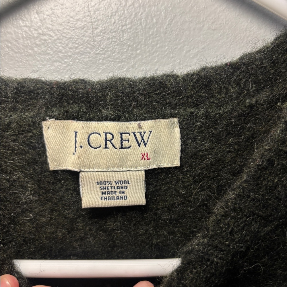 Vintage J. Crew Shetland Wool Dark Gray Sweater Size XL Pullover Crew Neck - Picture 2 of 7